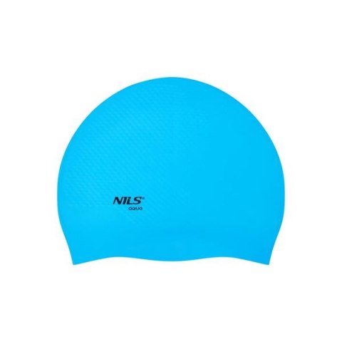 NQC JEDNOKOLOROWY JASNONIEBIESKI CZEPEK SILIKONOWY DOTS NILS AQUA