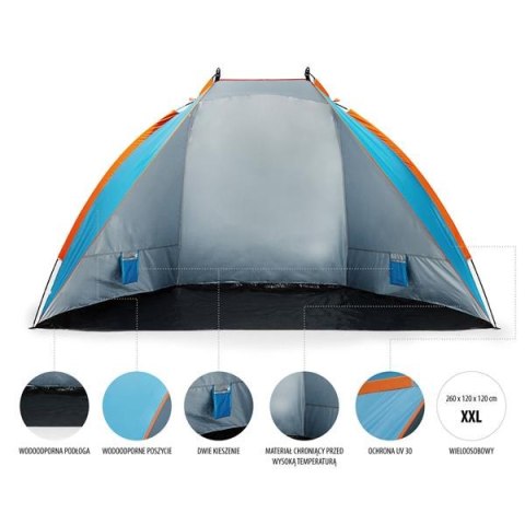 NC8030 NIEBIESKI NAMIOT PLAŻOWY 260x120x120 CM NILS NC8030 NIEBIESKI NAMIOT PLAŻOWY 260x120x120 CM NILS