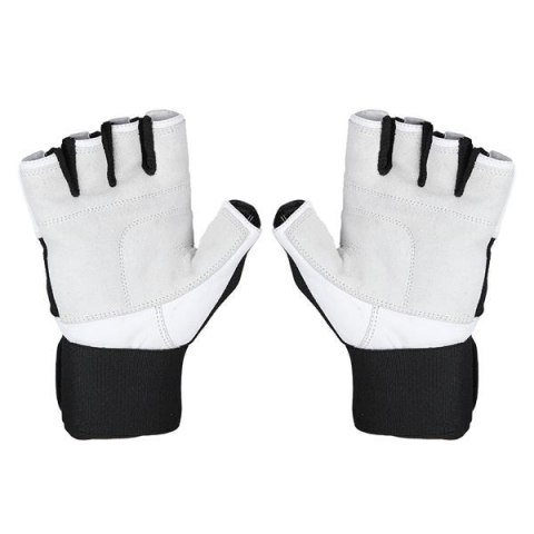 RST04 WHITE-BLACK ROZM. M RĘKAWICE NA SIŁOWNIĘ HMS