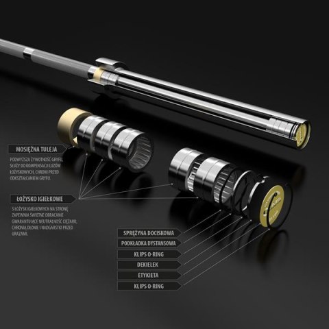 GO1100 + ZG1500 GOLDEN GRYF OLIMPIJSKI 20KG 2200MM HMS PREMIUM GO1100 + ZG1500 GOLDEN GRYF OLIMPIJSKI 20KG 2200MM HMS PREMIUM