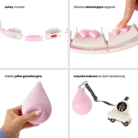 ZESTAW HULA HOP HHW06 PINK Z PIŁKĄ GRAWITACYJNĄ I LICZNIKIEM HMS + PAS BR163 BLACK ZESTAW HULA HOP HHW06 PINK Z PIŁKĄ GRAWITACYJNĄ I LICZNIKIEM HMS + PAS BR163 BLACK
