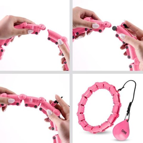 ZESTAW HULA HOP OHA02 PINK Z WYPUSTKAMI I OBCIĄŻNIKIEM ONE FITNESS + PAS BR160 ZESTAW HULA HOP OHA02 PINK Z WYPUSTKAMI I OBCIĄŻNIKIEM ONE FITNESS + PAS BR160
