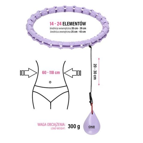 ZESTAW HULA HOP OHA02 VIOLET Z WYPUSTKAMI I OBCIĄŻNIKIEM ONE FITNESS + PAS BR160 ZESTAW HULA HOP OHA02 VIOLET Z WYPUSTKAMI I OBCIĄŻNIKIEM ONE FITNESS + PAS BR160