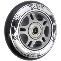 PU 80x24 82A CZARNE (4 szt.) + ABEC-9 (8 szt.) ZESTAW NILS EXTREME