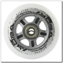 PU 84x24 82A BIAŁE MATOWE (4 szt.) + ABEC-9 CHROME (8 szt.) ZESTAW NILS EXTREME