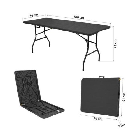 NC1618 STÓŁ TURYSTYCZNY 180 CM ANTRACYT NILS CAMP