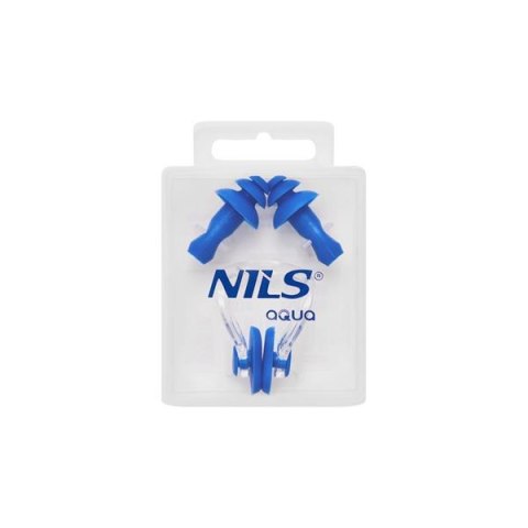 NQAW30 NIEBIESKI ZESTAW PŁYWACKI SILIKONOWE ZATYCZKI DO USZU I NA NOS NILS AQUA