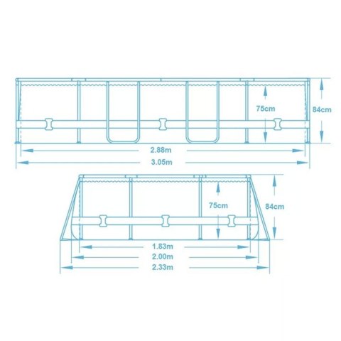 Basen ogrodowy stelażowy 305 x 200 x 84 cm 10w1 Bestway 5614A