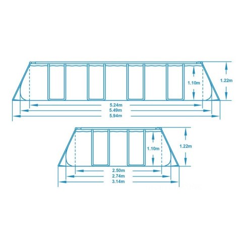 Basen ogrodowy stelażowy 549 x 274 x 122 cm 12w1 Bestway 56710
