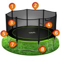 Trampolina ogrodowa 12ft/374cm z siatką zewnętrzną i drabinką Neo-Sport