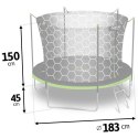 Trampolina ogrodowa 6ft/183cm z siatką wewnętrzną i drabinką Neo-Sport