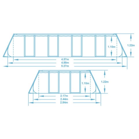Basen stelażowy ogrodowy 488 x 244 x 122 cm 11w1 Bestway 56671N