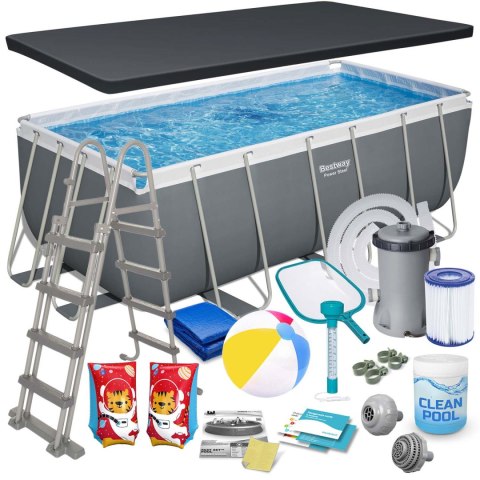 Basen ogrodowy stelażowy 412x201x122 cm 17w1 Bestway 56456N