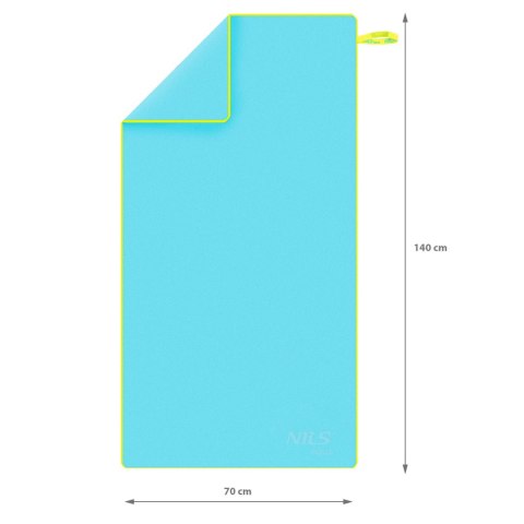NAR11 JASNONIEBIESKI RĘCZNIK Z MIKROFIBRY 140x70 cm NILS AQUA