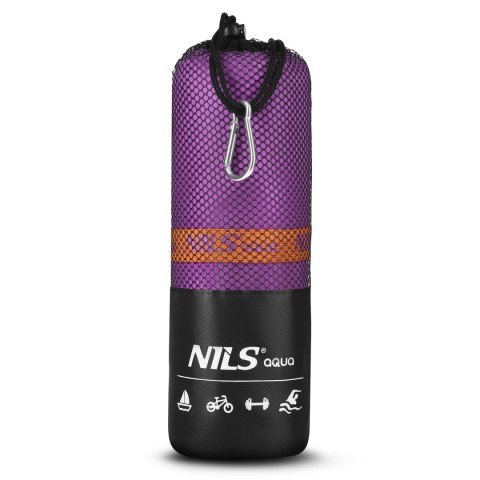 NAR12 FIOLETOWY RĘCZNIK Z MIKROFIBRY 180x100 cm NILS AQUA