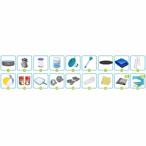 Basen ogrodowy stelażowy 366 x 100 cm 18w1 Bestway 5614X