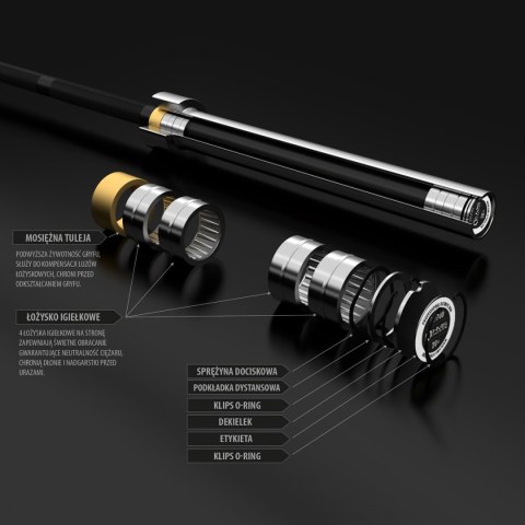 GCF700 GRYF OLIMPIJSKI 20 KG 2200MM + ZACISK ZG1000 RED HMS PREMIUM