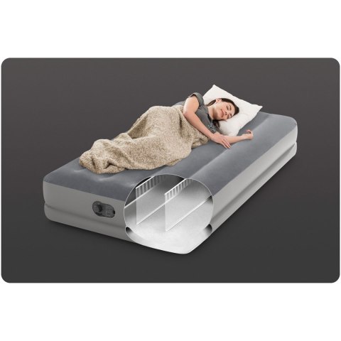 Materac dmuchany 191x 99x30cm z wbudowaną pompką elektryczną INTEX 64112