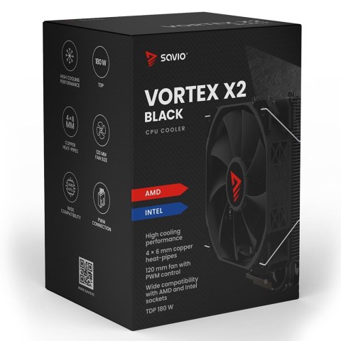 SAVIO CHŁODZENIE CPU VORTEX X2 BLACK