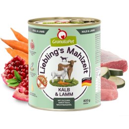GranataPet Liebling´s Mahlzeit cielęcina i jagnięcina mokra karma dla psa 800g