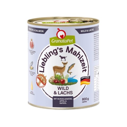 GranataPet Liebling´s Mahlzeit dziczyzna i łosoś mokra karma dla psa 800g