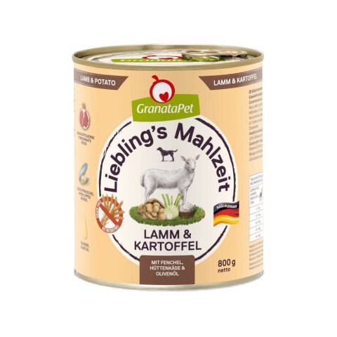 GranataPet Liebling´s Mahlzeit jagnięcina i ziemniaki mokra karma dla psa 800g