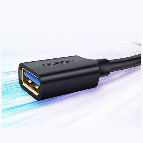 Ugreen kabel przedłużacz przejściówka USB 3.0 (żeński)-USB 3.0 (męski) 2m US129 (czarny) Ugreen kabel przedłużacz przejściówka USB 3.0 (żeński)-USB 3.0 (męski) 2m US129 (czarny)