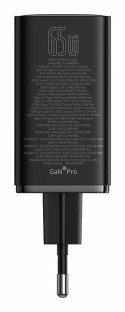Ładowarka sieciowa Baseus GaN6 Pro FastCharger 2C+2U 65W EU (cluster black)