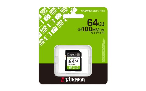 KINGSTON SDXC 64GB Canvas Select Plus Gen3 100MB/s