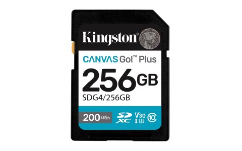 Karta pamięci Kingston Canvas Go Plus SDG4/256GB (256GB; Class U3, V30; Karta pamięci)