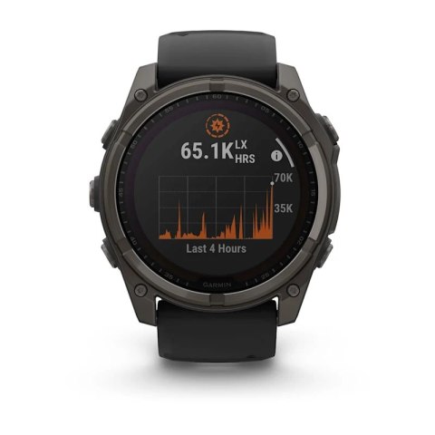 Zegarek sportowy Garmin Fenix 8 Solar Sapphire Titanium Carbon Grey DLC 51mm Czarny Zegarek sportowy Garmin Fenix 8 Solar Sapphire Titanium Carbon Grey DLC 51mm Czarny