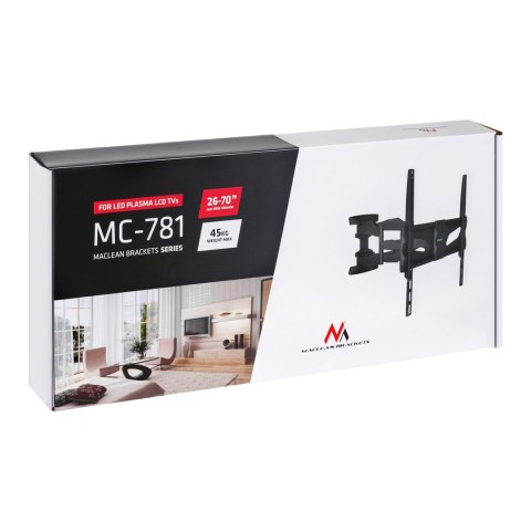 Uchwyt ścienny do telewizora Maclean MC-781 (Obrotowy, ścienne, Uchylny; 26" - 55"; max. 45kg) Uchwyt ścienny do telewizora Maclean MC-781 (Obrotowy, ścienne, Uchylny; 26" - 55"; max. 45kg)