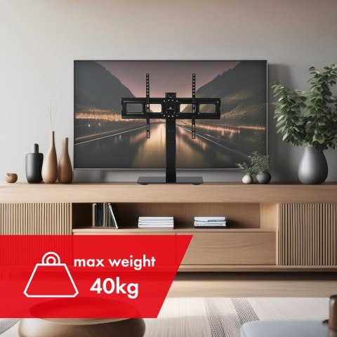 MACLEAN UNIWERSALNY STOJAK DO TV NA SZAFKĘ RTV PODSTAWKA, MAX. 40KG, MAX. VESA 600X400, DLA TV 32-75" MC-386