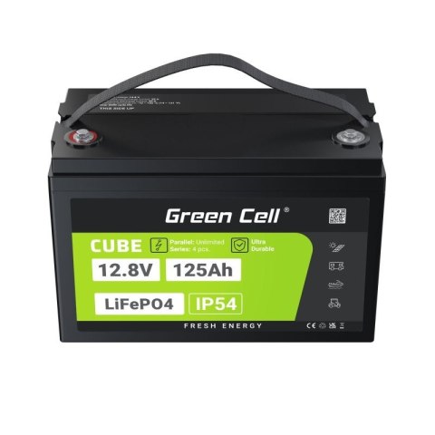 GREEN CELL AKUMULATOR LIFEPO4 CUBE 125AH 12V/12.8V 1600WH LFPGC12V125AH GREEN CELL AKUMULATOR LIFEPO4 CUBE 125AH 12V/12.8V 1600WH LFPGC12V125AH