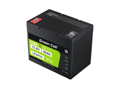 GREEN CELL AKUMULATOR LIFEPO4 CUBE 80AH 12V/12.8V 1024WH LFPGC12V80AH GREEN CELL AKUMULATOR LIFEPO4 CUBE 80AH 12V/12.8V 1024WH LFPGC12V80AH