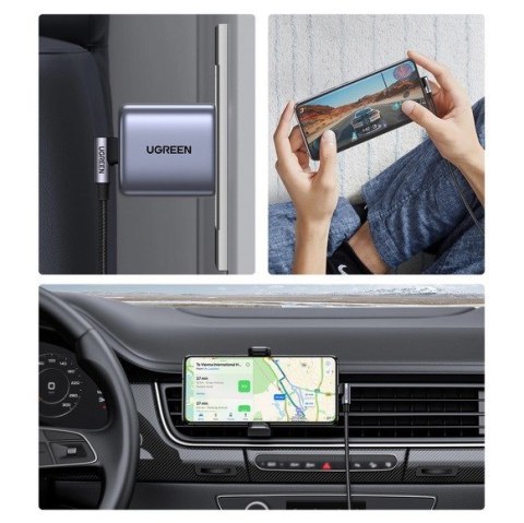 Ugreen kabel USB-C (prosty) / USB-C (kątowy) PD QC 60W 3A 0.5m US255 (szary)