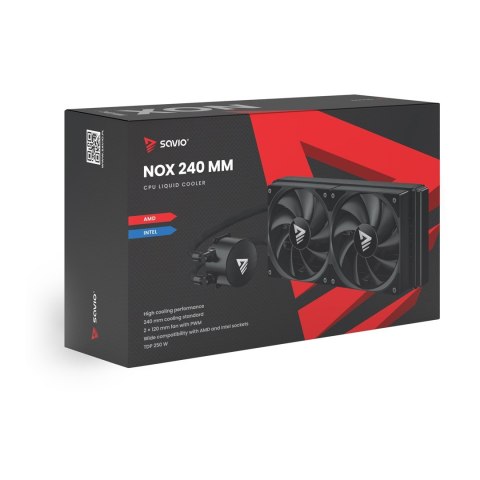 SAVIO CHŁODZENIE WODNE CPU 240 MM NOX SAVIO CHŁODZENIE WODNE CPU 240 MM NOX
