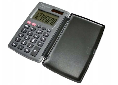 Vector Kalkulator kieszonkowy z klapką KAV CH-862D, szary