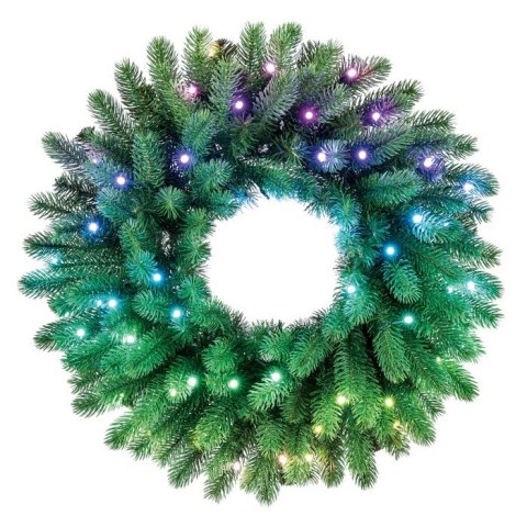 Twinkly Wstępnie oświetlony wieniec - 50 RGB LED, Regal 24" zielony przewód, typ wtyczki C Twinkly Wstępnie oświetlony wieniec - 50 RGB LED, Regal 24" zielony przewód, typ wtyczki C