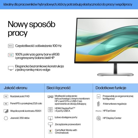 MONITOR HP LED 23,8" S5 Pro 524pf (9D9L6UT) MONITOR HP LED 23,8" S5 Pro 524pf (9D9L6UT)
