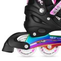 NH10905 4w1 ŁYŻWOROLKI LED RÓŻOWE Z WYM. PŁOZĄ HOKEJOWĄ RAINBOW ROZM. L(39-42) NILS EXTREME