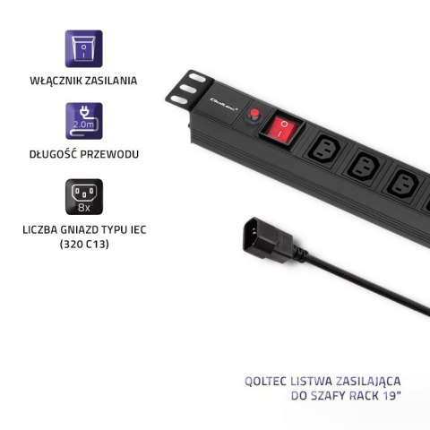 Listwa Qoltec 53998 (kolor czarny) Listwa Qoltec 53998 (kolor czarny)
