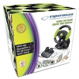 Kierownica Esperanza EG104 (PC, Xbox 360; kolor czarno-zielony) (WYPRZEDAŻ) Kierownica Esperanza EG104 (PC, Xbox 360; kolor czarno-zielony) (WYPRZEDAŻ)