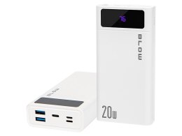 BLOW POWER BANK 20000MAH QC+PD 20W + LIGHTNING BIAŁY PB20E