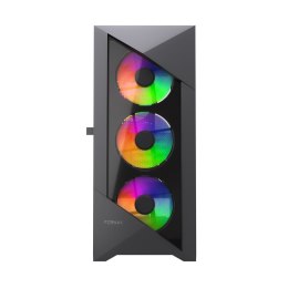 GEMBIRD OBUDOWA FORNAX 900ARGB MIDI-TOWER (2X USB 3.1, 1X USB TYPE-C) 4X FAN, CZARNA