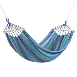 NC9004 NIEBIESKI-CIEMNONIEBIESKI HAMAK Z DREWNIANĄ BELKA 70CM I METALOWYM UCHWYTEM NILS CAMP