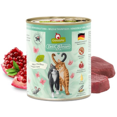 GranataPet DeliCatessen dziczyzna i tuńczyk karma mokra dla kota 800g