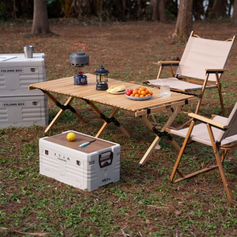 NCB4002 SKŁADANA SKRZYNIA KEMPINGOWA Z FUNKCJĄ STOŁU 2W1 ZIELONA NILS CAMP