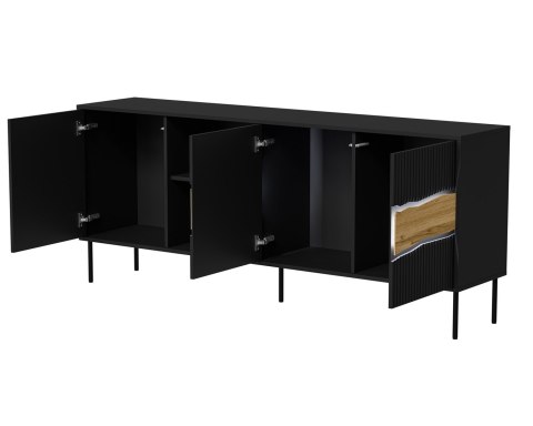 Komoda INSERTO 3D1W 190x40x80 czarny + LED