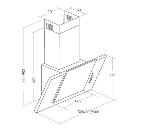 Okap kominowy AKPO WK-4 GRAND 60 CZARNY ECO (WYPRZEDAŻ)